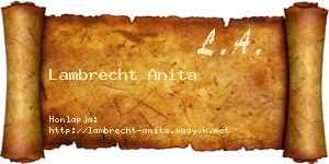Lambrecht Anita névjegykártya