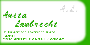 anita lambrecht business card